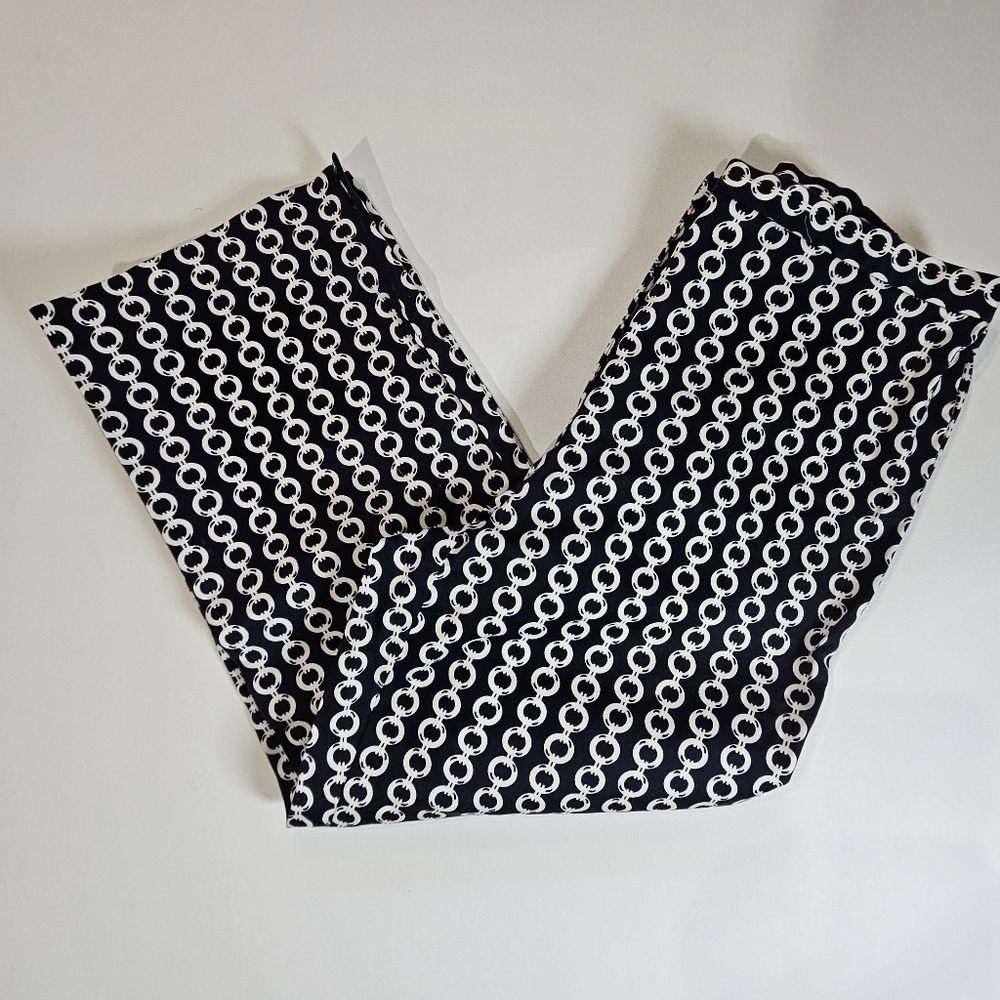 JM Collection Pants Womens‎ 8 Navy Blue White Wide Leg
